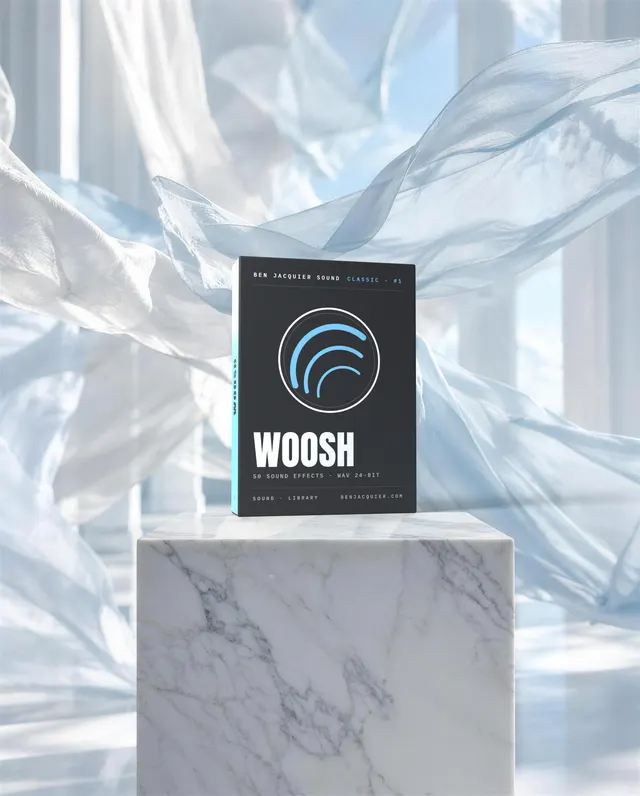 Woosh sound pack box by Ben Jacquier